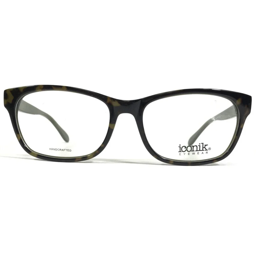 Iconik Eyeglasses Frames Annie C02 Green Tortoise Square Full Rim 53-17-140